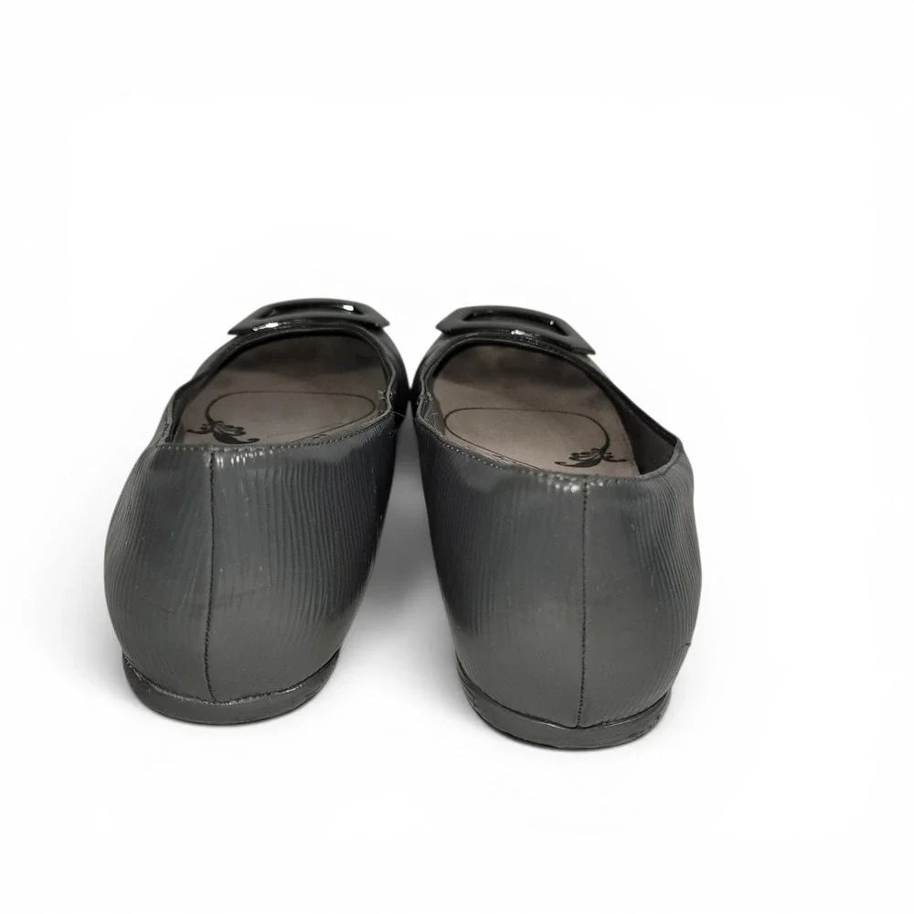 LifeStride Ballet Flats Women Size‎ 6 Gray Buckle Slip On Comfort Active Arch